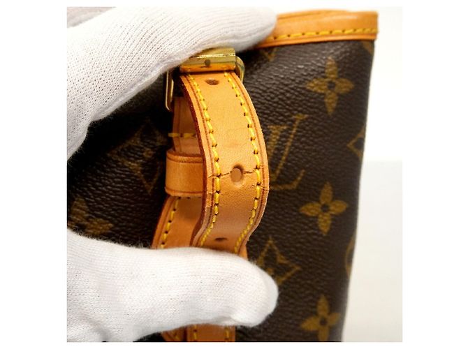 Borsa Tote Louis Vuitton Monogram Bucket PM Marrone - vista 7
