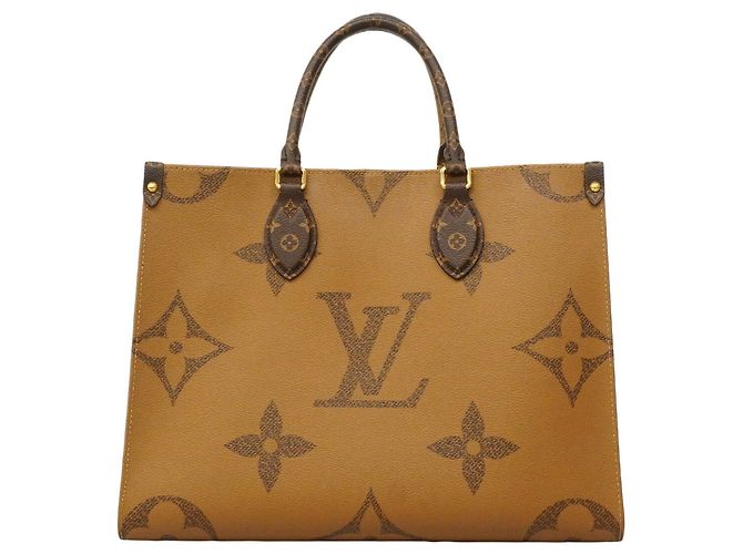 Borsa Tote Louis Vuitton Monogram Giant Reverse OnTheGo MM Marrone - vista 11