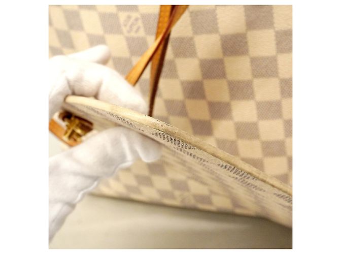 Borsa Tote Louis Vuitton Damier Azur Neverfull MM Rosa - vista 10