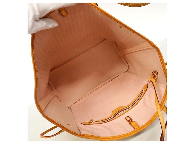 Borsa Tote Louis Vuitton Damier Azur Neverfull MM Rosa - vista 4