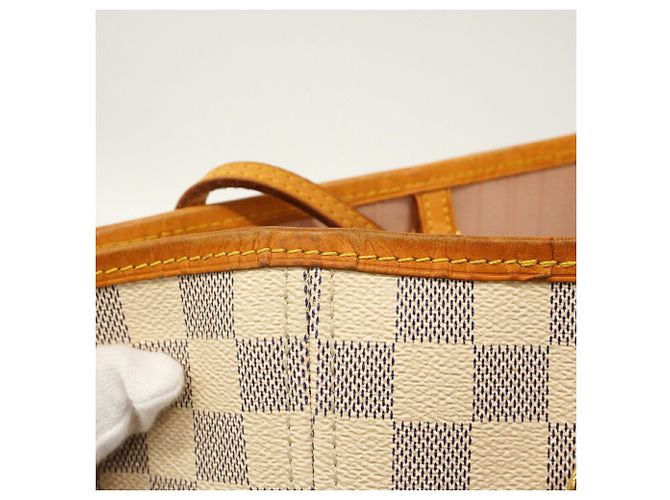 Borsa Tote Louis Vuitton Damier Azur Neverfull MM Rosa - vista 6