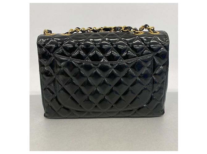 Borsa a tracolla Chanel in pelle verniciata nera Nero - vista 11