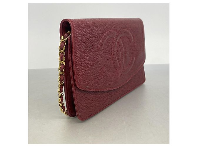 Portafoglio a Spalla con Catena Chanel Bordeaux Bordò - vista 2