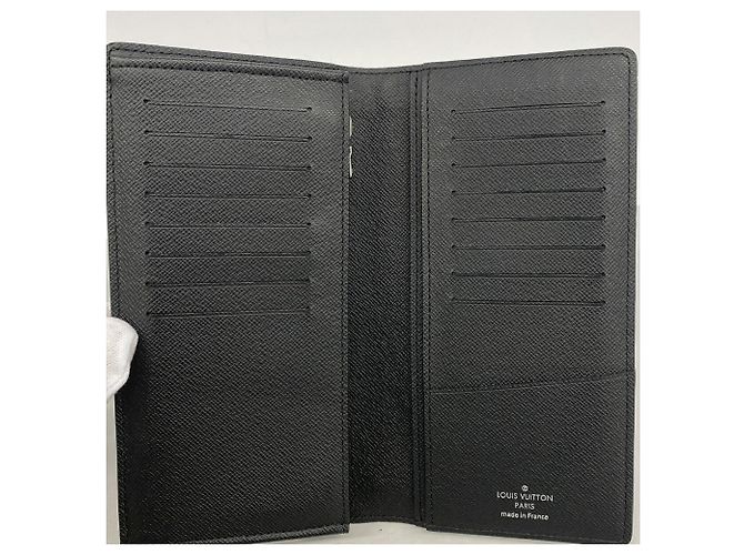 Louis Vuitton Monogram Eclipse Portefeuille Brazza Long Wallet Nero - vista 3