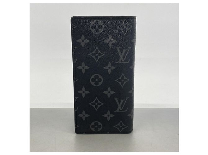 Louis Vuitton Monogram Eclipse Portefeuille Brazza Long Wallet Nero - vista 7