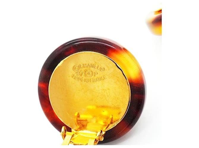 Orecchini a clip Chanel marroni e oro Marrone D'oro - vista 4