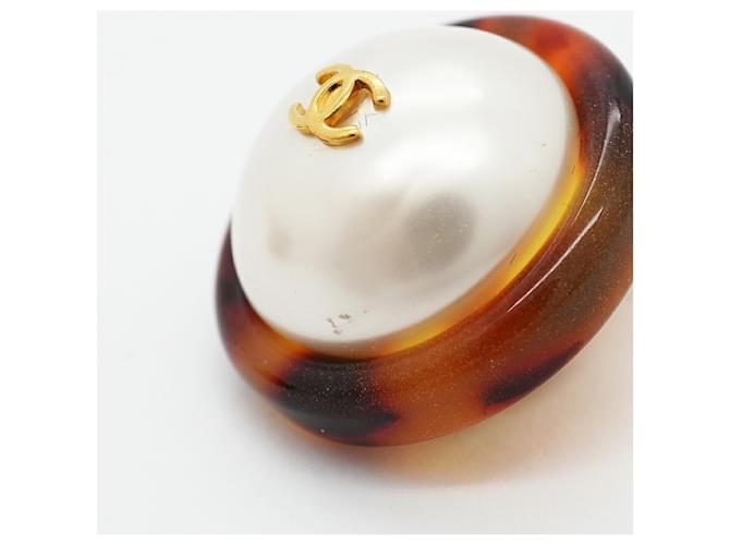 Orecchini a clip Chanel marroni e oro Marrone D'oro - vista 6