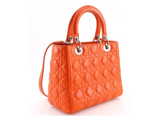 Christian Dior Lady Dior Cannage Medium Arancione - vista 3