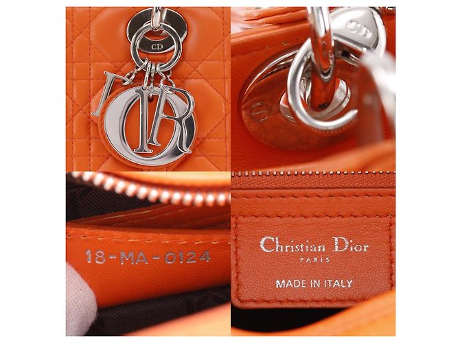 Christian Dior Lady Dior Cannage Medium Arancione - vista 5