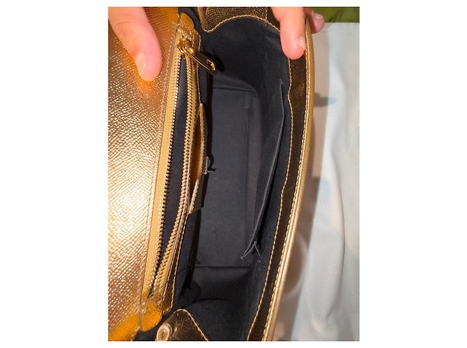 Borsa Dolce & Gabbana Sicily in pelle laminata oro D'oro - vista 11
