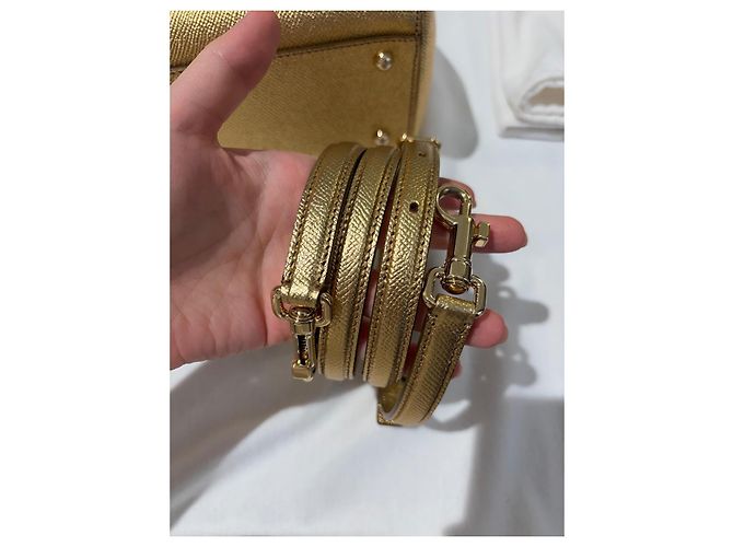 Borsa Dolce & Gabbana Sicily in pelle laminata oro D'oro - vista 13