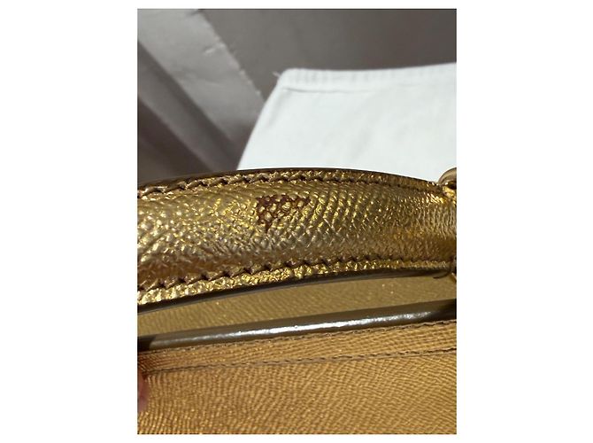 Borsa Dolce & Gabbana Sicily in pelle laminata oro D'oro - vista 4