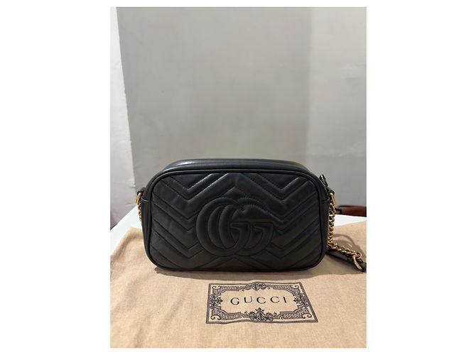 Gucci Marmont Borsa a Tracolla Pelle Nera Nero - vista 2