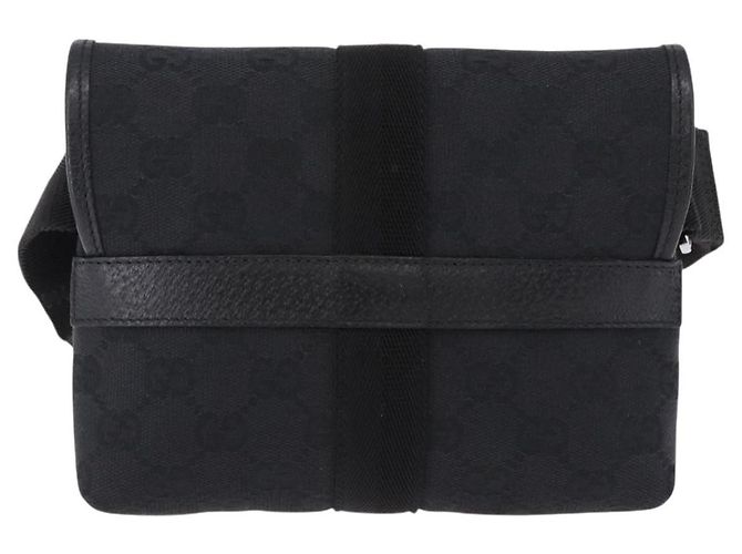 Cinto com fivela Gucci em tela GG e couro Small Preto - vista 2