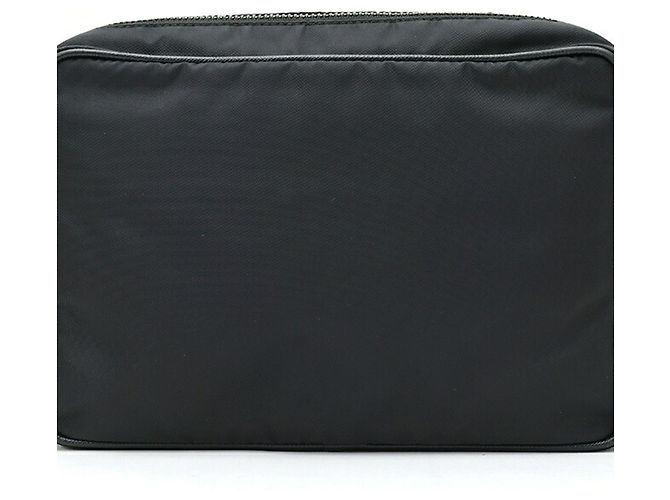 Prada Schultertasche aus Nylon und Saffiano-Leder Schwarz - Ansicht 3