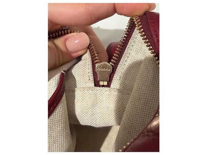 Borsa a mano Gucci Blondie in pelle rosso scuro Bordò - vista 13