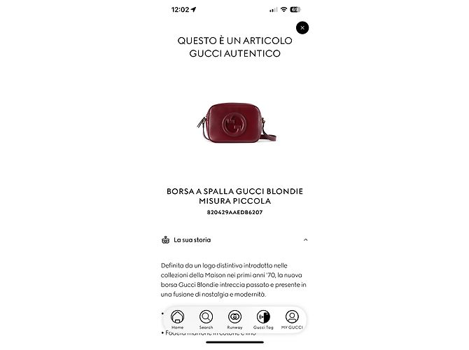 Borsa a mano Gucci Blondie in pelle rosso scuro Bordò - vista 14