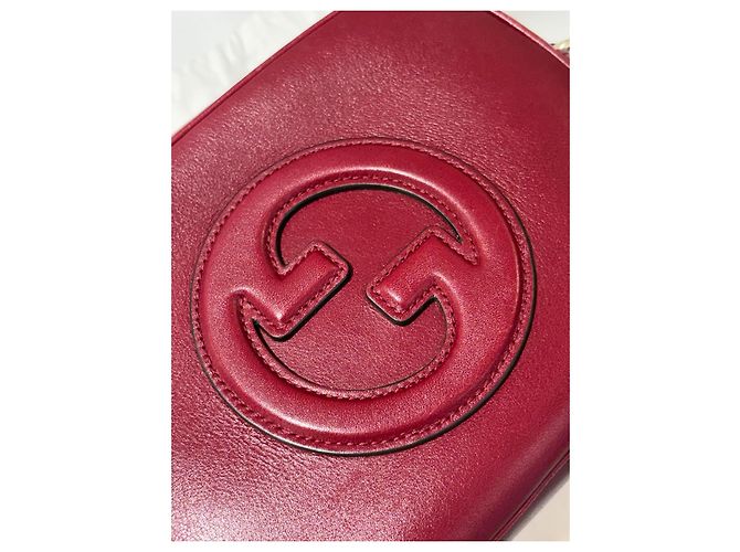 Borsa a mano Gucci Blondie in pelle rosso scuro Bordò - vista 6