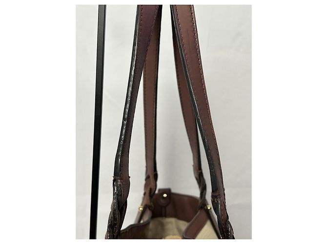 Gucci Borsa Tote in tela e pelle marrone Beige - vista 10