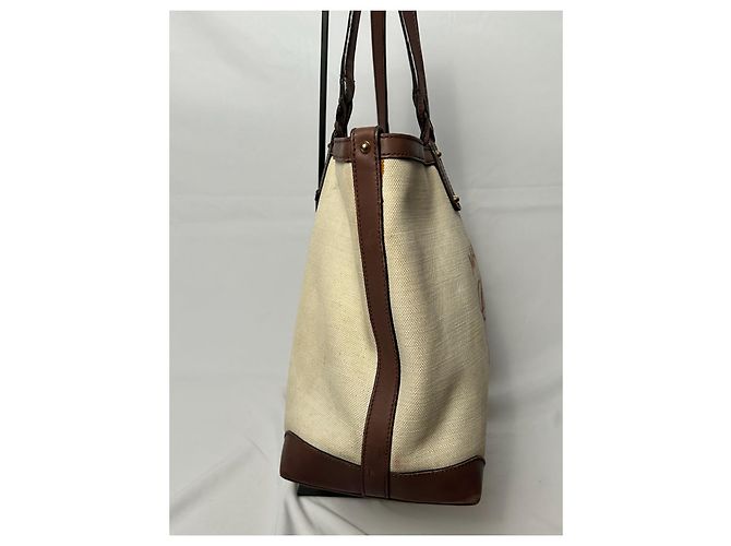 Gucci Borsa Tote in tela e pelle marrone Beige - vista 12