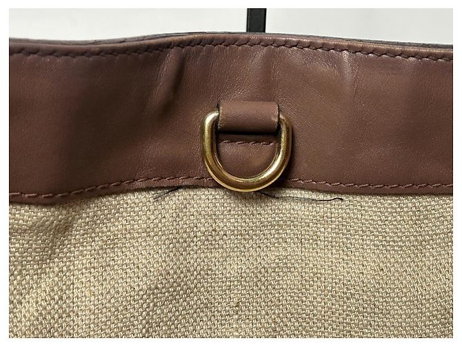 Gucci Borsa Tote in tela e pelle marrone Beige - vista 4