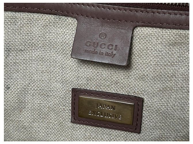 Gucci Borsa Tote in tela e pelle marrone Beige - vista 6