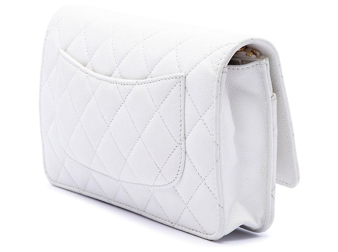 Borsa a tracolla Chanel CC Quilted Caviar Coco Casino Wallet on Chain Bianca Bianco - vista 2