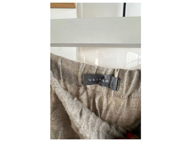 Autre Marque Pantalones anchos NEIRAMI beige de acrílico - vista 3