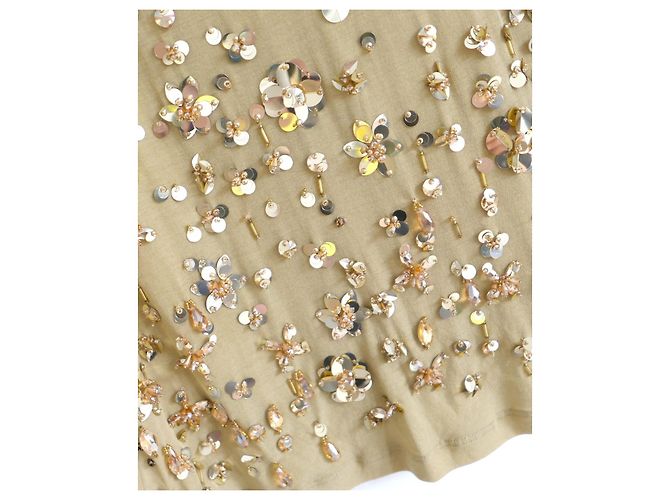Falda midi adornada Miu Miu en Beige - vista 5