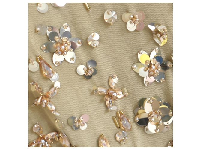 Falda midi adornada Miu Miu en Beige - vista 7