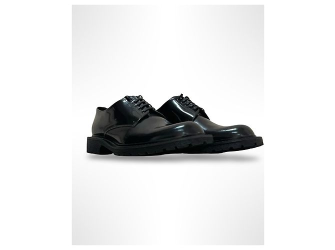 Scarpe Derby in pelle nera Saint Laurent Nero - vista 10