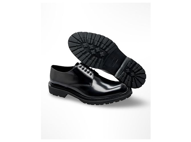 Scarpe Derby in pelle nera Saint Laurent Nero - vista 15