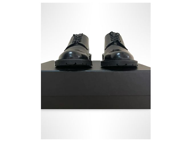 Scarpe Derby in pelle nera Saint Laurent Nero - vista 4
