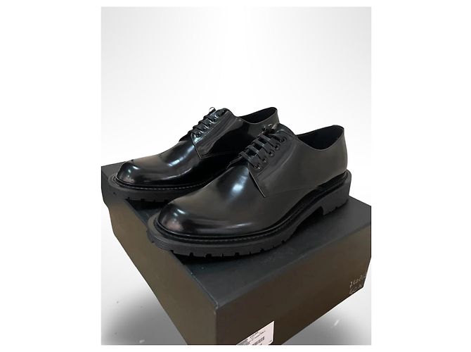 Scarpe Derby in pelle nera Saint Laurent Nero - vista 5