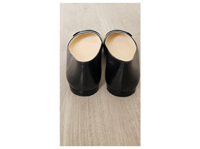 Bailarinas Chanel de cuero negro - vista 3