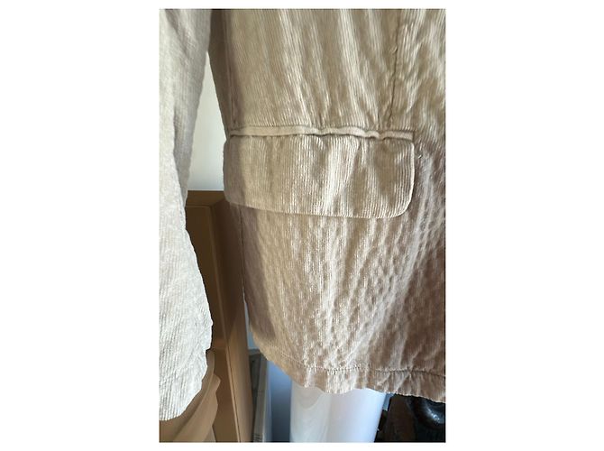 Autre Marque Blazer Transit de viscosa y algodón beige - vista 4