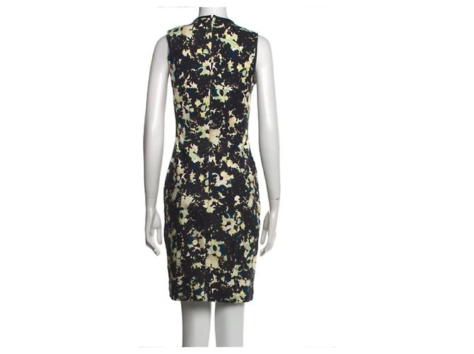 Erdem Etuikleid mit Blumenprint Schwarz Weiß Blau Grün - Ansicht 2