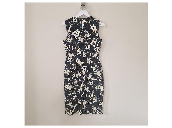 Erdem Etuikleid mit Blumenprint Schwarz Weiß Blau Grün - Ansicht 4