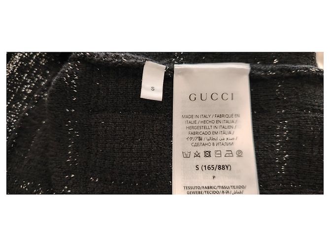 Gucci Cardigan aus Wollmischgewebe mit Schachbrettmuster Schwarz - Ansicht 3