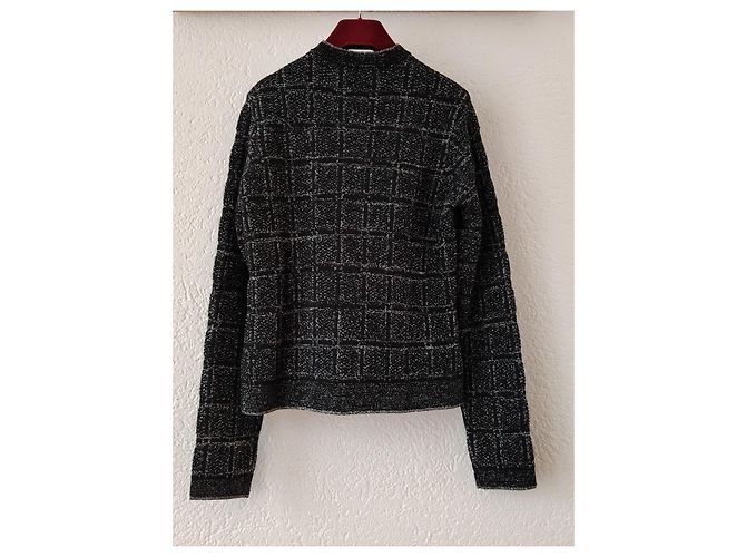 Gucci Cardigan aus Wollmischgewebe mit Schachbrettmuster Schwarz - Ansicht 4