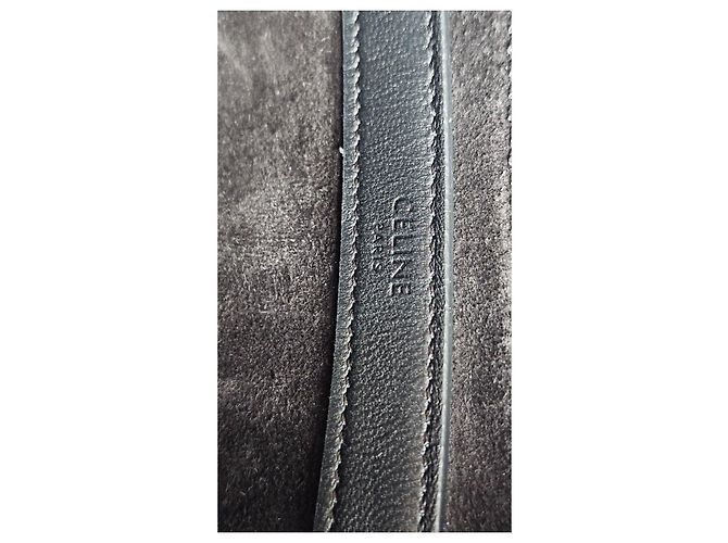 Céline Borsa CELINE Ava Chain in pelle nera glitterata Nero Bianco - vista 3