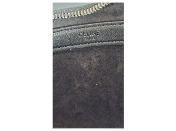 Céline Borsa CELINE Ava Chain in pelle nera glitterata Nero Bianco - vista 4