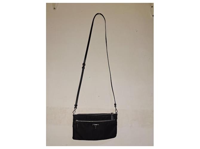 Prada Borsa a Tracolla in Nylon Nero - vista 6
