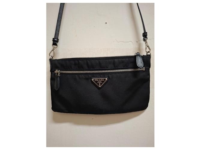 Prada Borsa a Tracolla in Nylon Nero - vista 9