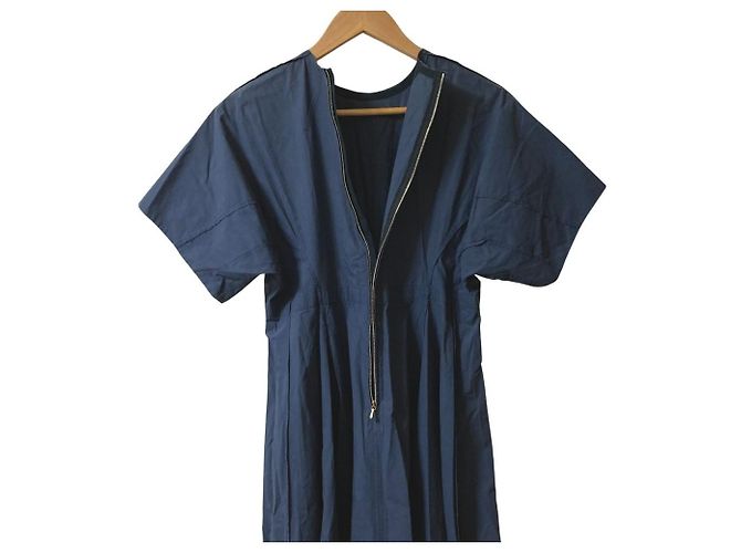 Autre Marque Vestido acampanado de algodón BLAMINK Azul Azul marino - vista 6