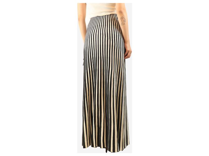 Gabriela Hearst Gonna midi a righe in maglia bianca e nera - size M Nero - vista 3