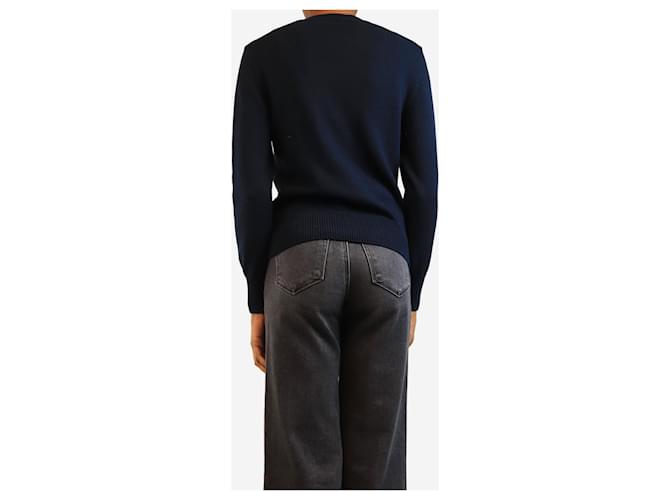 Louis Vuitton Marineblauer Pullover mit Grafik-Logo - Größe S - Ansicht 2