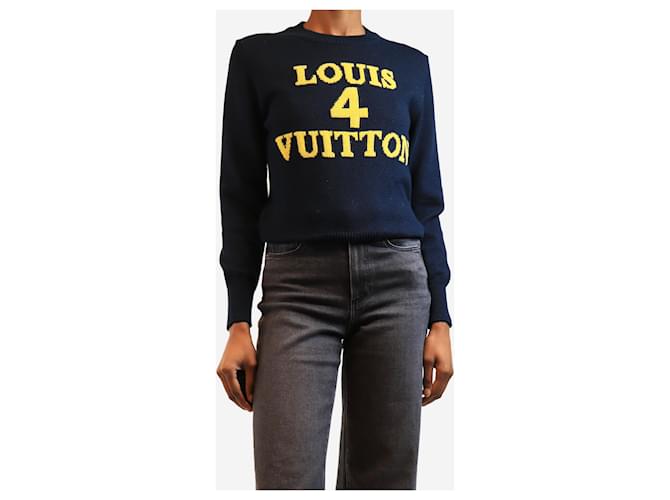 Louis Vuitton Marineblauer Pullover mit Grafik-Logo - Größe S - Ansicht 3