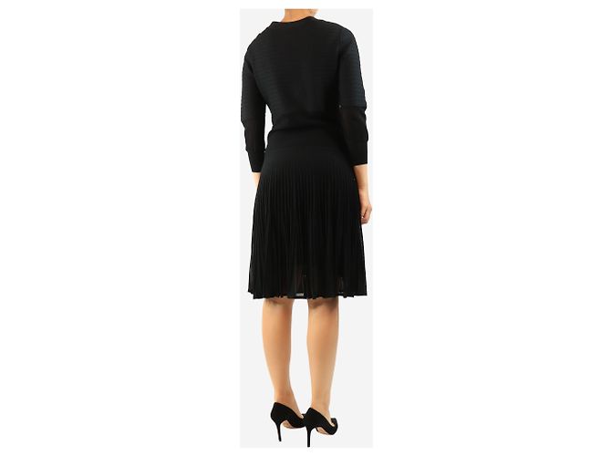 Chanel Abito midi nero a maniche lunghe - size UK 14 - vista 2