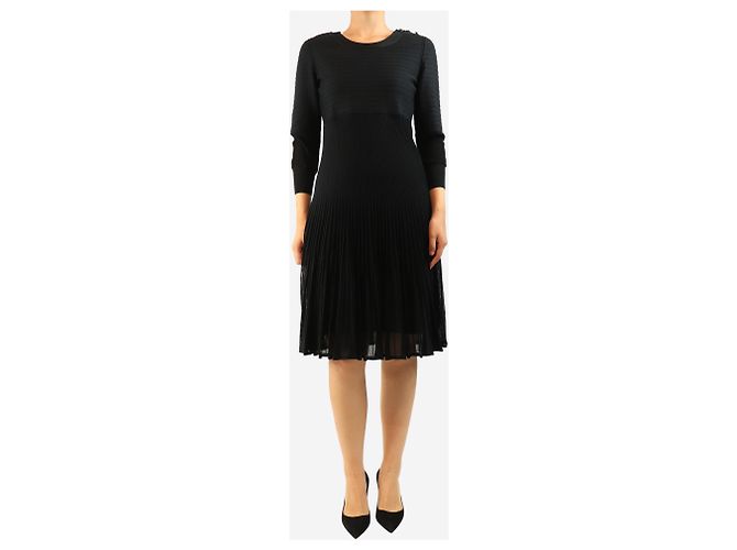 Chanel Abito midi nero a maniche lunghe - size UK 14 - vista 3